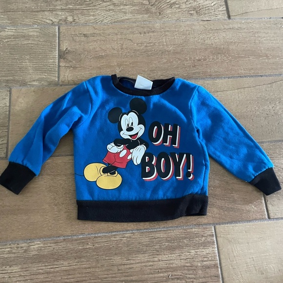 Disney Baby Blue and Black Mickey Mouse Sweatshirt 12 months - Picture 1 of 4